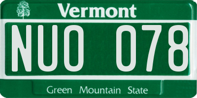 VT license plate NUO078