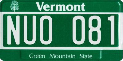 VT license plate NUO081