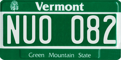 VT license plate NUO082