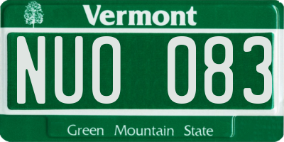 VT license plate NUO083