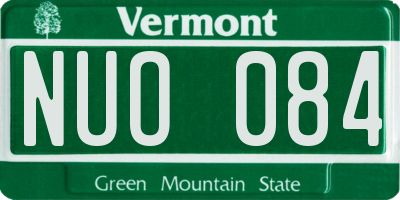 VT license plate NUO084
