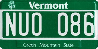 VT license plate NUO086