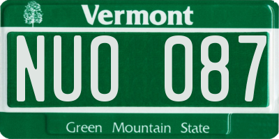 VT license plate NUO087