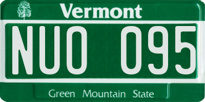 VT license plate NUO095