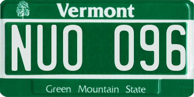 VT license plate NUO096