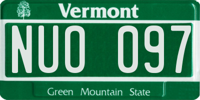 VT license plate NUO097