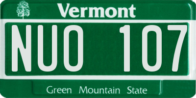 VT license plate NUO107