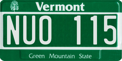 VT license plate NUO115
