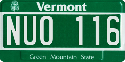 VT license plate NUO116