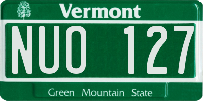 VT license plate NUO127
