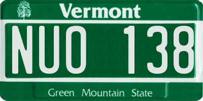 VT license plate NUO138