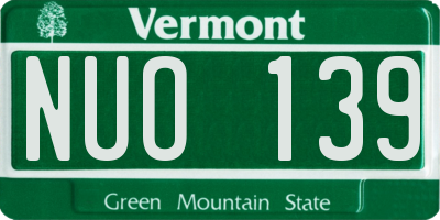 VT license plate NUO139