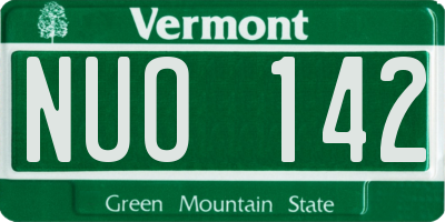 VT license plate NUO142