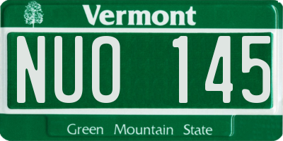 VT license plate NUO145
