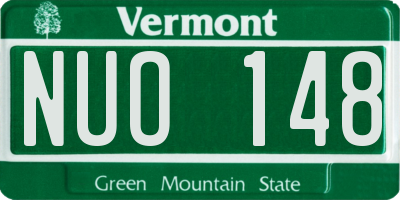VT license plate NUO148