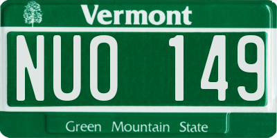 VT license plate NUO149