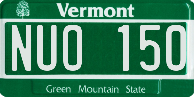 VT license plate NUO150