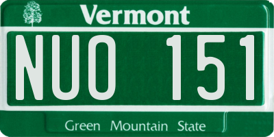VT license plate NUO151