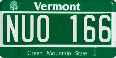VT license plate NUO166