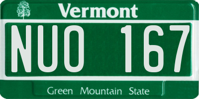 VT license plate NUO167