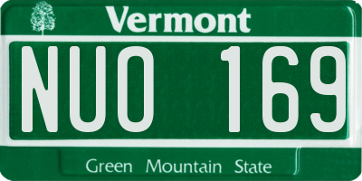 VT license plate NUO169