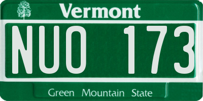 VT license plate NUO173