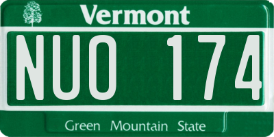 VT license plate NUO174