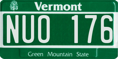 VT license plate NUO176