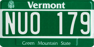 VT license plate NUO179