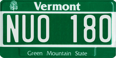 VT license plate NUO180