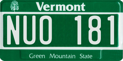 VT license plate NUO181