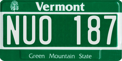 VT license plate NUO187