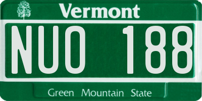 VT license plate NUO188