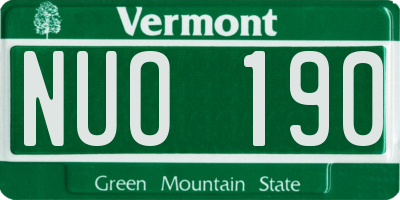 VT license plate NUO190