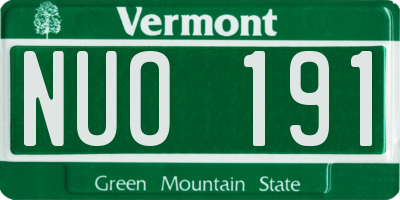 VT license plate NUO191