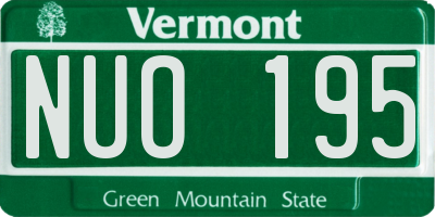 VT license plate NUO195