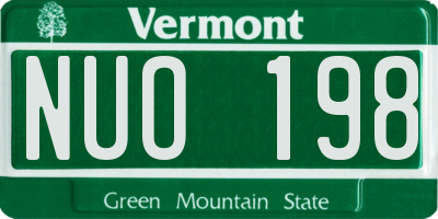 VT license plate NUO198