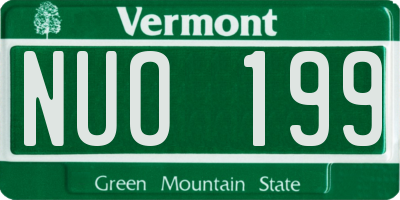 VT license plate NUO199