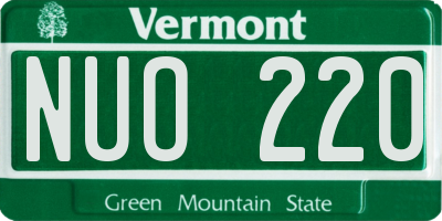 VT license plate NUO220