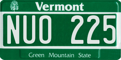 VT license plate NUO225