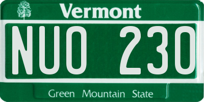 VT license plate NUO230
