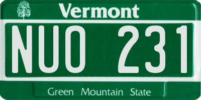VT license plate NUO231