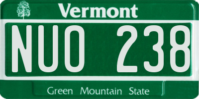 VT license plate NUO238