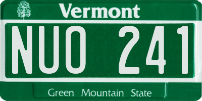 VT license plate NUO241