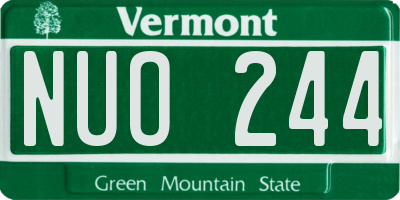 VT license plate NUO244