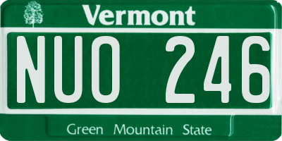 VT license plate NUO246