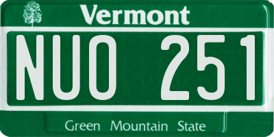 VT license plate NUO251