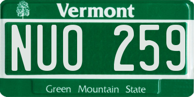 VT license plate NUO259