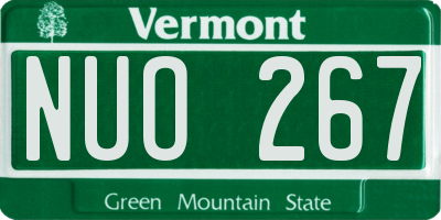 VT license plate NUO267