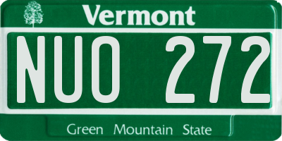 VT license plate NUO272